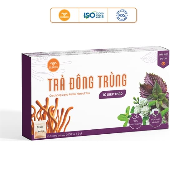 Trà Đông trùng Tô diệp thảo - Hộp 30 túi lọc